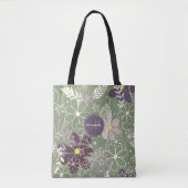 paars  pruimen lila veren bloemen patroon tote bag (Voorkant)
