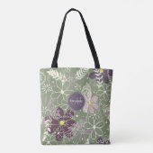 paars  pruimen lila veren bloemen patroon tote bag (Achterkant)