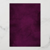 Paars pruimen Roze Roze Boho Geometric Wedding Folie Uitnodiging (Achterkant)