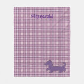 Paars Pset Dachshund Fleece Blanket (Voorkant)