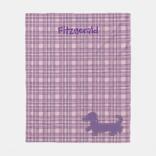 Paars Pset Dachshund Fleece Blanket