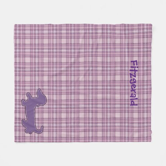 Paars Pset Dachshund Fleece Blanket Deken (Voorkant (Horizontaal))