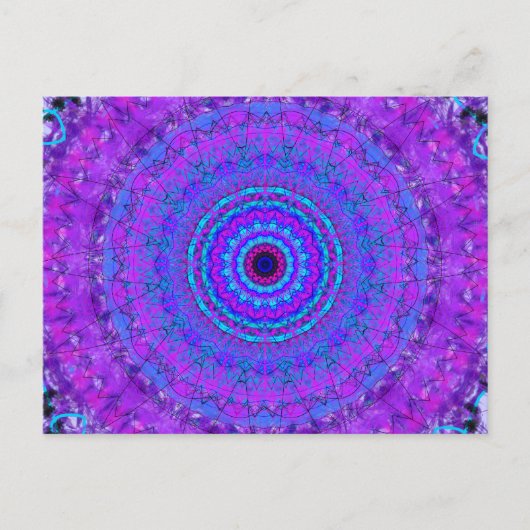 Paars Psyche Mandala kaleidoscoop briefkaart (Voorkant)