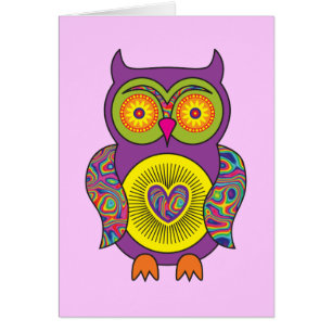 Paars Psychedelic Owl