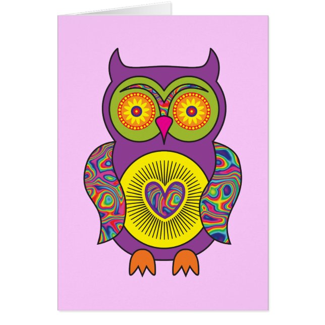 Paars Psychedelic Owl (Voorkant)
