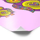 Paars Psychedelic Owl Foto Afdruk (Hoek)