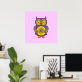 Paars Psychedelic Owl Poster (Thuiskantoor)