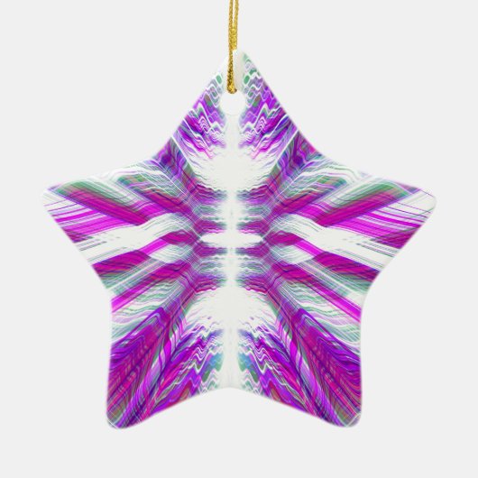 Paars psychedelisch patroon keramisch ornament (Voorkant)