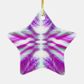 Paars psychedelisch patroon keramisch ornament (Achterkant)