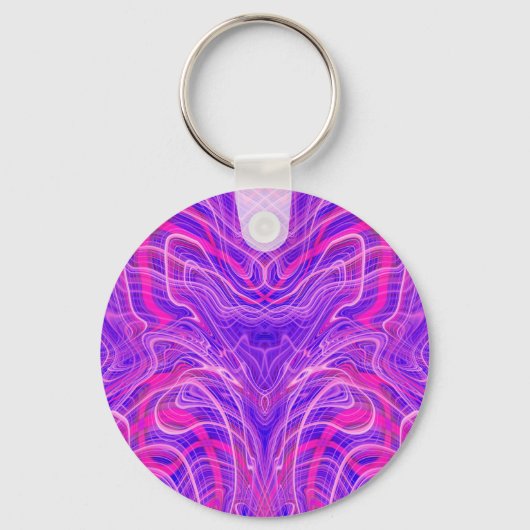 Paars psychedelisch patroon sleutelhanger (Voorkant)