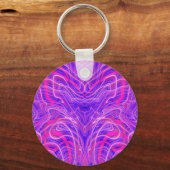 Paars psychedelisch patroon sleutelhanger (Voorkant)