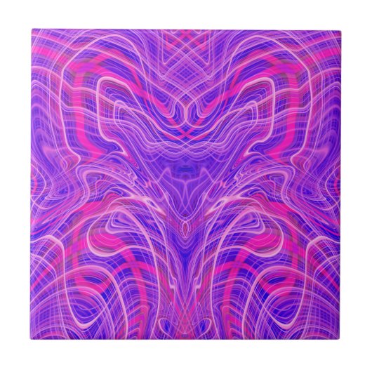 Paars psychedelisch patroon tegeltje (Voorkant)