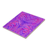 Paars psychedelisch patroon tegeltje (Zijkant)