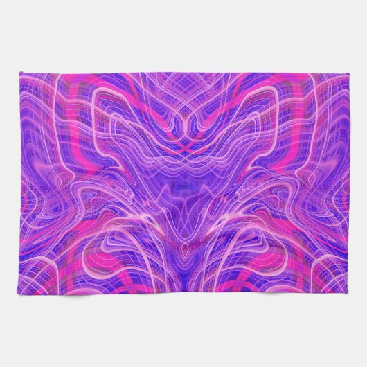 Paars psychedelisch patroon theedoek (Horizontaal)