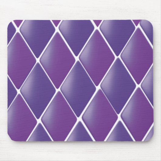 Paars Puffy Diamantpatroon Muismat (Voorkant)
