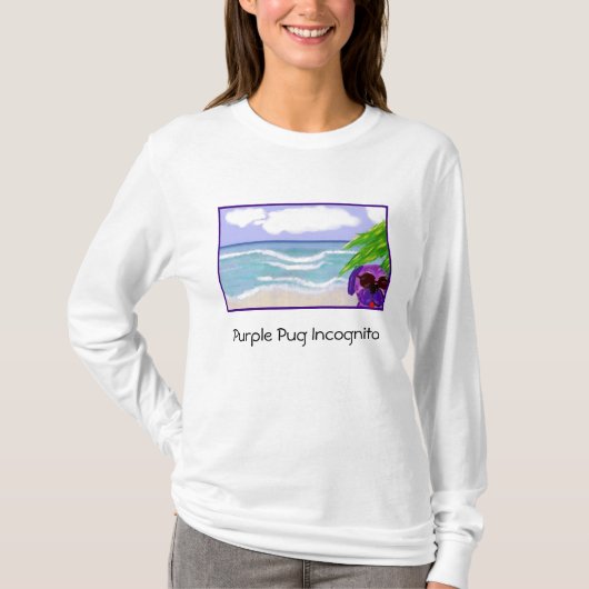 Paars Pug Incognito Shirt (Voorkant)