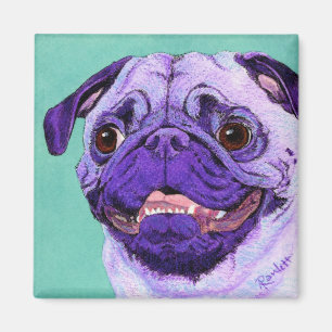 Paars Pug Magnet