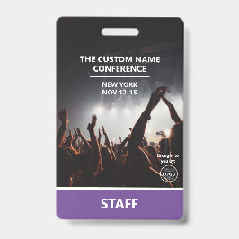 Paars QR-code Toegangskaart Personeel Purple Confe Badge