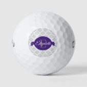 Paars Quatrefoil - Aangepersonaliseerde Golf Balls Golfballen (Voorkant)