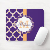 Paars Quatrefoil Monogram Muismat (Met muis)