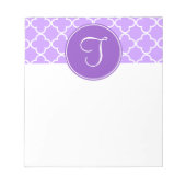 Paars Quatrefoil Monogram Notitieblok (Voorkant)