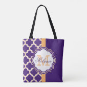 Paars Quatrefoil Monogram Tote Bag (Achterkant)