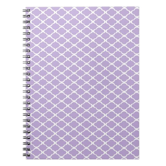 Paars Quatrefoil Notitieboek (Voorkant)