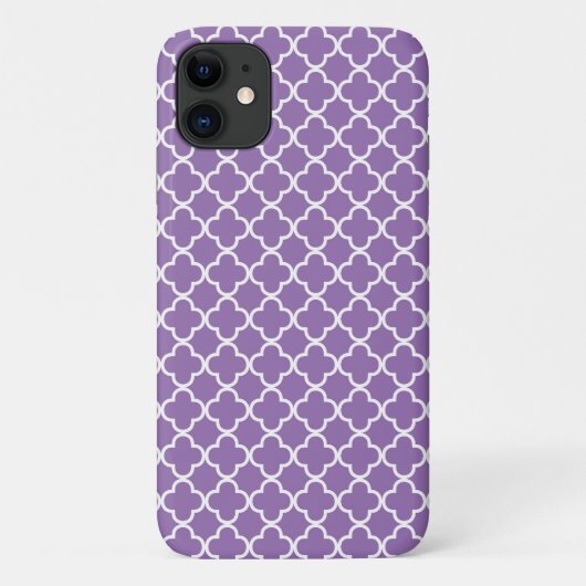 Paars Quatrefoil-patroon Case-Mate iPhone Case (Achterkant)
