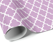 Paars Quatrefoil Patroon Gift Wrap Cadeaupapier (Rol Hoek)