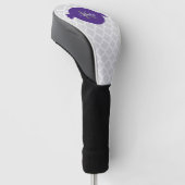 Paars Quatrefoil Persoonlijk Golfhoofd Hoesje Golfheadcover (Schuin)