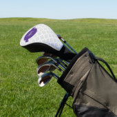 Paars Quatrefoil Persoonlijk Golfhoofd Hoesje Golfheadcover (Insitu)