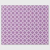 Paars Quatrefoil Trellis Pattern Wrapping Paper Cadeaupapier (Vlak)