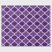 Paars quatrefoliepatroon cadeaupapier (Vlak)