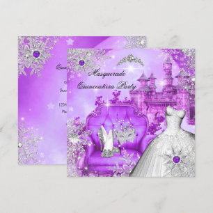 Paars Quinceanera Masquerade Magical Princess Kaart