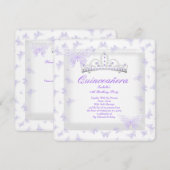 -Paars-Quinceanera-partij Tiara Butterfly Kaart (Voorkant / Achterkant)