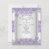  Paars Quinceanera Partij Tiara Hearts Kaart (Achterkant)