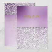  Paars Race Diamond Wedding Kaart (Voorkant / Achterkant)