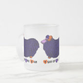 Paars Ram Chinees jaar Zodiac Frosted Glass M Matglas Koffiemok (Voorkant links)