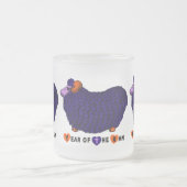 Paars Ram Chinees jaar Zodiac Frosted Glass M Matglas Koffiemok (Center)