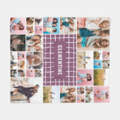 Paars raster 34 foto modern minimaal stijlvol fleece deken (Voorkant (Horizontaal))