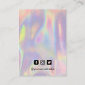 Paars Red Blue Faux Holo oorring Kaart Visitekaartje (Achterkant)