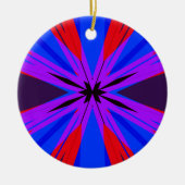 Paars Red Blue Star Starburst Fun Vaporwave Keramisch Ornament (Voorkant)