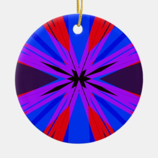 Paars Red Blue Star Starburst Fun Vaporwave Keramisch Ornament (Voorkant)