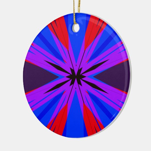Paars Red Blue Star Starburst Fun Vaporwave Keramisch Ornament (Links)