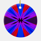 Paars Red Blue Star Starburst Fun Vaporwave Keramisch Ornament (Achterkant)