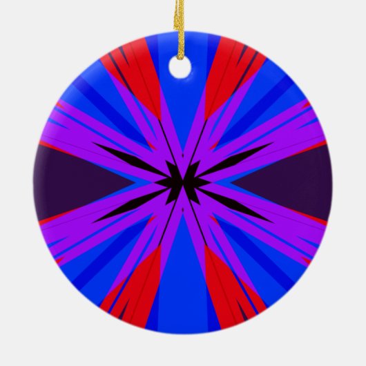 Paars Red Blue Star Starburst Fun Vaporwave Keramisch Ornament (Achterkant)