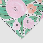 Paars Red Floral Polka Dots Waterverf Patroon Tissuepapier (Detail)