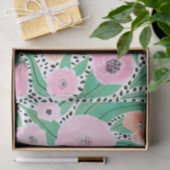 Paars Red Floral Polka Dots Waterverf Patroon Tissuepapier (Geschenk)