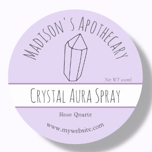 Paars   Reiki Crystal productetiketten Ronde Sticker