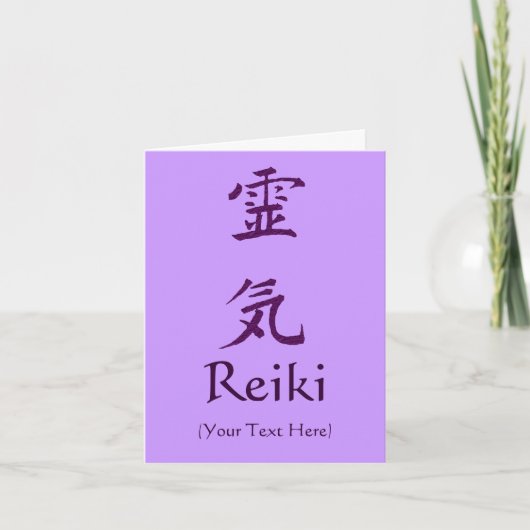 Paars Reiki Symbool gepersonaliseerd Notitiekaartje (Voorkant)
